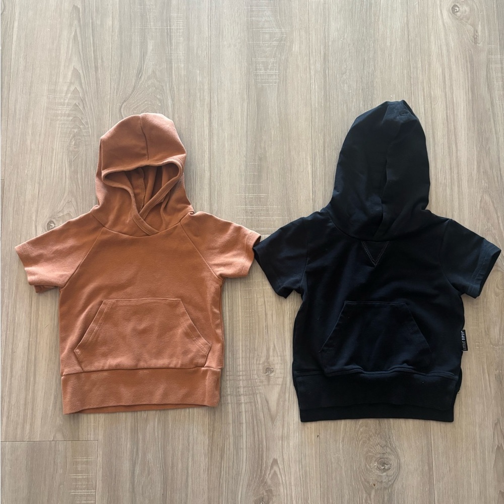 Little Bipsy and Mebie Baby Kids Short-Sleeve Hooded Pullover Bundle